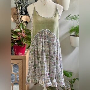 Anthropologie Carolina K Green Bodice Bohemian Mini Dress – Size XS